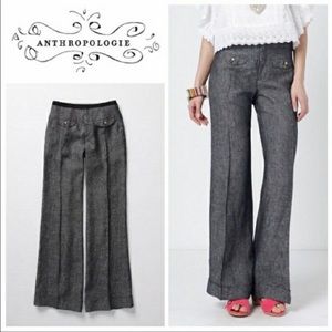 Anthropologie Elevenses linen wide leg trousers S2